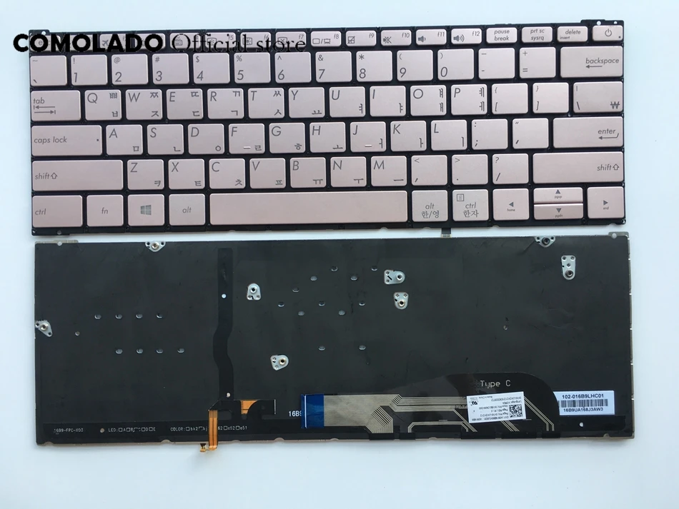 KR Корейский keybord для ASUS ZENBOOK UX390 UX390UA розовый с подсветкой клавиатуры макет |