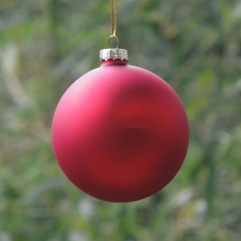 Диаметр = 8 см, матовая серия, Рождественский стеклянный шар, разные цвета, красное золото, серебро, лампа, выдувный стеклянный шар, праздничное украшение - Цвет: 1pc Red Globe