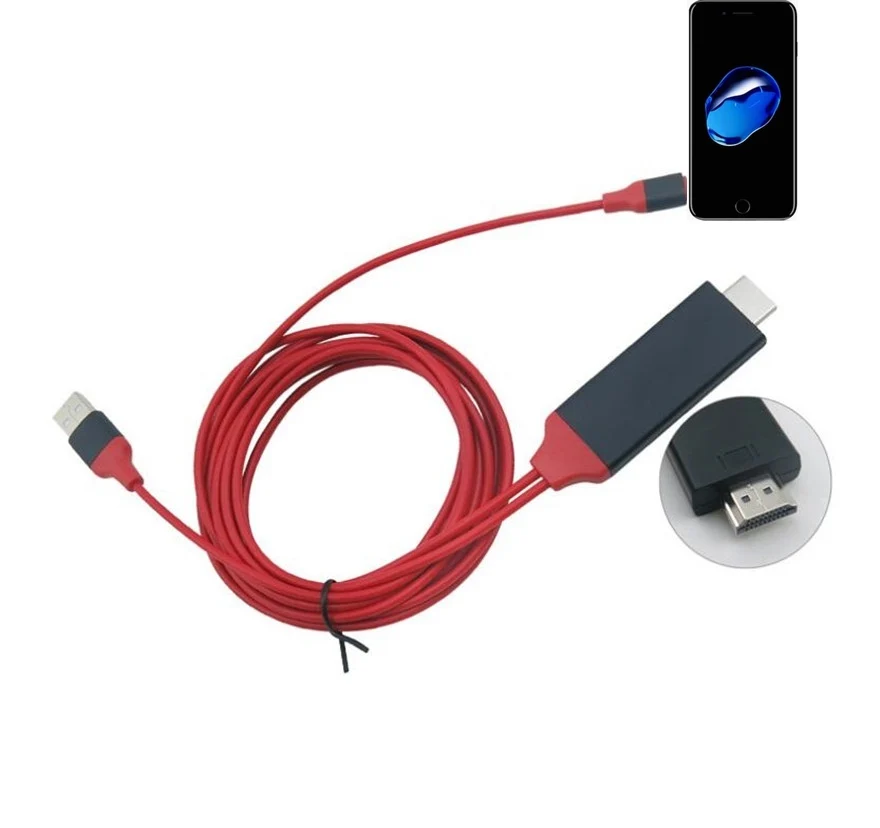 HDMI Cable Adapter HDTV Cable USB Adapter USB Type C Cable USB Adapter Cable USB Cable Adapter Conversion Cable Adapter HDMI Extension Cable Firewire Cable Adapter 2M Type C 4K / 8 Pin For iphone to HDMI Digital HDTV Converter Cable Type-C Phone HDTV AV Adapter For Samsung Ipad Android IOS