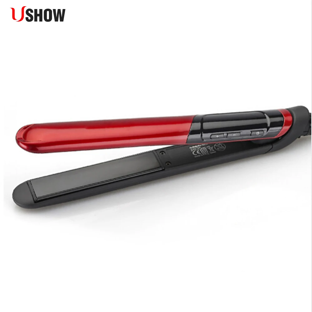 

USHOW New Professional Hair Straightener LED Display Flat Iron Straightening Irons Planchas Straight Hairstyle Styling Tools