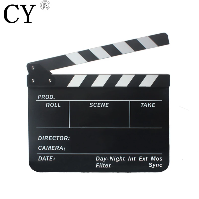 

New Acrylic Clapper Board English Black & White Clapperboard Movie Action Clapperboard Slate