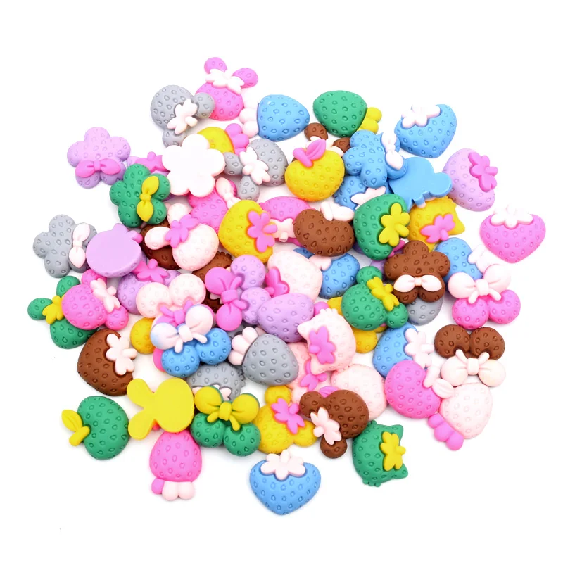 

LF 30Pcs Mixed Colorful Resin Decoration Crafts Flatback Cabochon Embellishments For Scrapbooking Kawaii Cute Diy Accessories