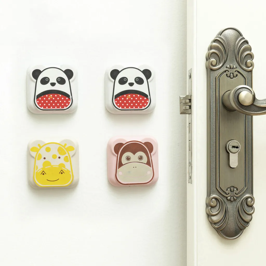 

silicon key cover Cartoon Door Handle Knob Anti Crash Pad Wall Bumper Guard Stopper couvre cles protector de llaves cover home