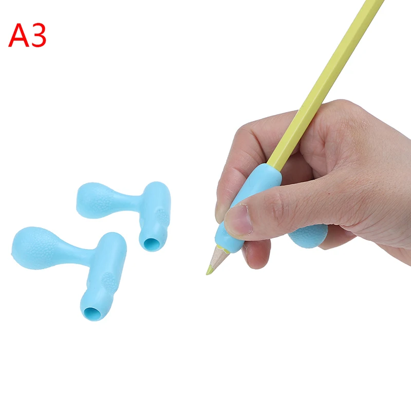 3 шт. Детские Канцелярские принадлежности Подарочные Силиконовые Детские Обучающие писательские инструменты пишущие ручки пишущие коррекционные устройства - Цвет: A3