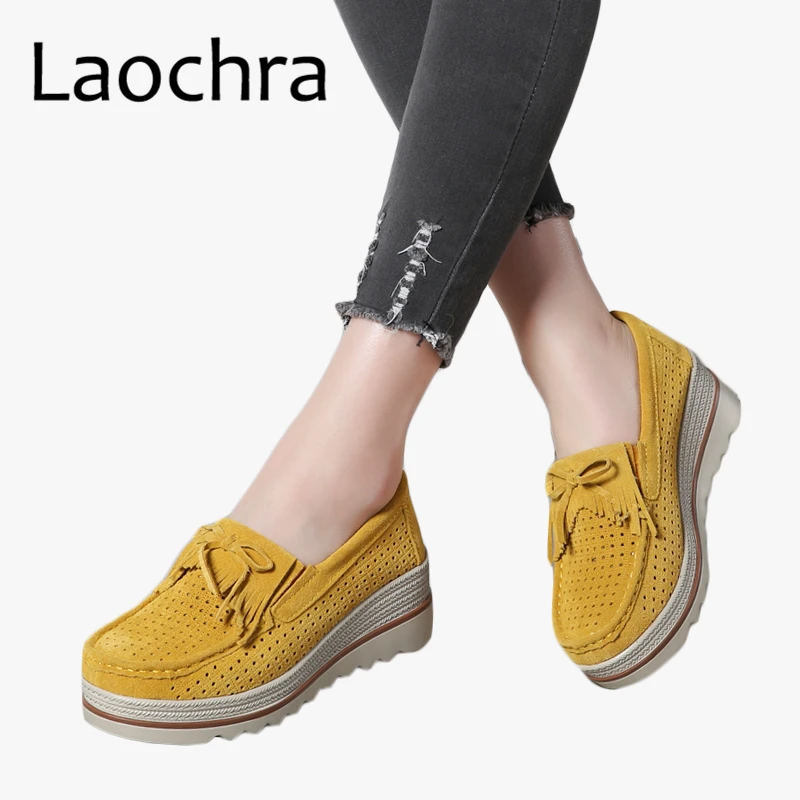 

LAOCHRA 2018 Fashion Women Elegant Slimming Swing Shoes Slip On Flats Ladies Slip On Casual Shoes Breathable Walking Sneakers