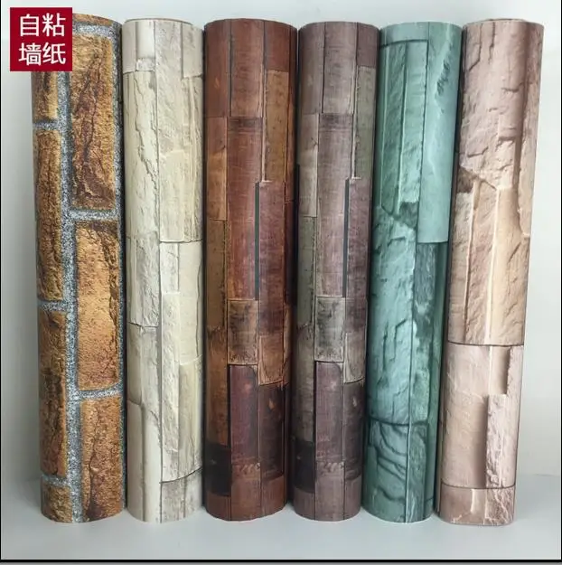 Ностальгическое моделирование с толстым кирпичным зерном кирпич восстановление древних способов ПВХ обои клейкие водонепроницаемые обои-826
