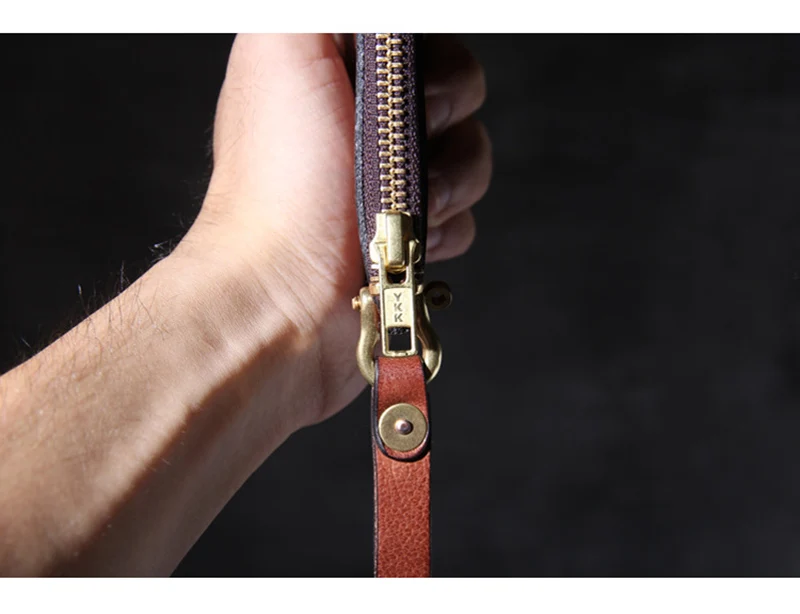 AETOO новый ретро кожаный Длинный кошелек на молнии из воловьей кожи ручной работы