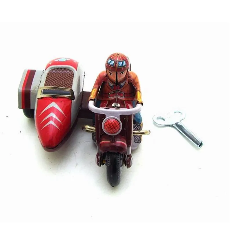 Винтажная Ретро коллекция оловянные игрушки Классические заводные трехколесные мотоциклетные оловянные игрушки с ключом подарок для взрослых детей