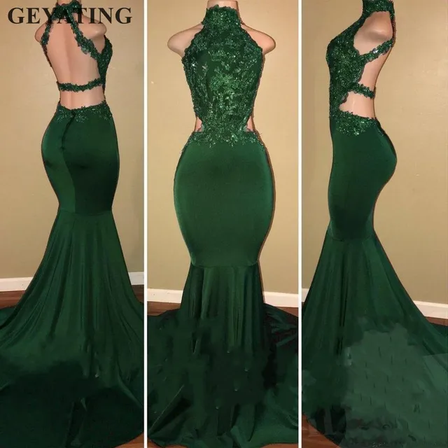 Emerald Green Long Mermaid African Prom Dresses 2k19 for Black Girls ...