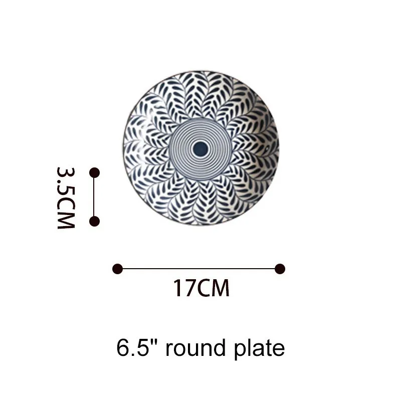 В японском стиле Керамика Посуда бытовая плита оригинальность круглое блюдо салат миска AKUHOME - Цвет: 6.5 inch disc