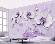 Beibehang 3D Wallpaper Stereo Luxury Butterfly Swan Romantic Jewelry TV Background Wall Living Room Bedroom Mural wallpaper Beibehang 3D Wallpaper Stereo Luxury Butterfly Swan Romantic Jewelry TV Background Wall Living Room Bedroom Mural wallpaper