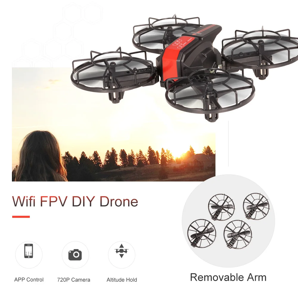 DIY Дрон на ру е Квадрокоптер с камерой HD селфи Квадрокоптер WiFi fpv мини Дрон высота Удержание 3D флип Дрон на ру вертолет