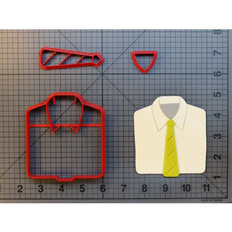 

Made 3D Printed Shirt and Tie Cookie Cutter Fondant Cupcake Molds Cookie Cake Decorating Tools cortadores de fondant
