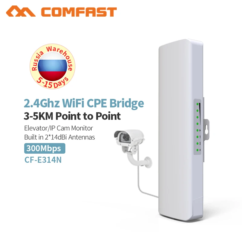 

300Mbps Wireless Outdoor CPE Bridge 2.4G Long Range Point to Point Wireless Access point built in 14dBi Directional Antenna