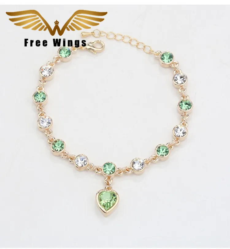 

Bracelet Arrivals Fashion Clear Crystal Heart Bracelets Women Jewelry CB4