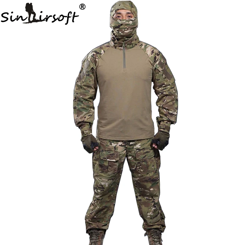 SINAIRSOFT 6 colors Mask gift Military Tactical shirt pants Multicam Uniforms Uniform Airsoft Paintball Army Hunting