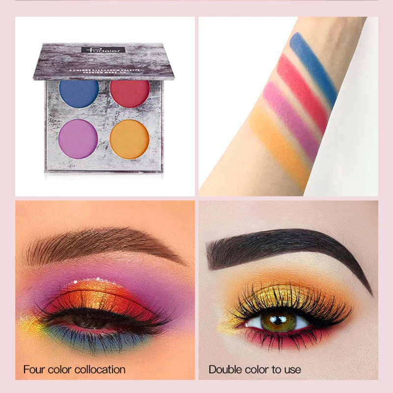 

Pudaier Colorful Eyeshadow Palette 4 Colors Eyeshadow Waterproof Eyeshadow Palette Makeup TSLM1