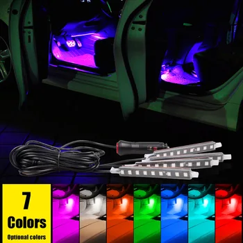 

4In1 Car style Auto Interior Atmosphere Floor Strip Lamp For Chevrolet Lanos Malibu Metro Monte Carlo MW Niva Sail Sonic Spark