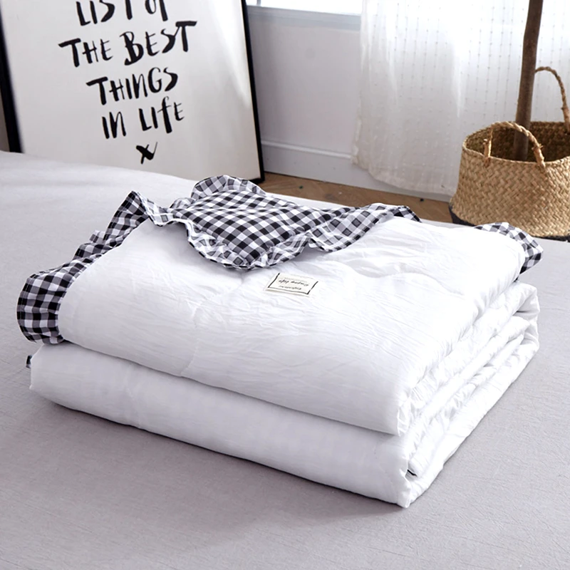 

Solid Color Striped Plaid Bedspread Summer Quilt Blanket Comforter Bed Cover Quilting Home Textiles Suitable for Children adult/