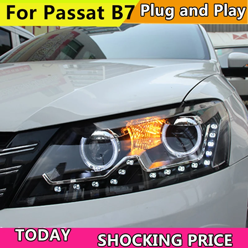 Стайлинг автомобиля для Фольксваген Passat B7 светодиодный ные фары 2011 2015 DRL