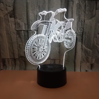 

Motorcycle 3d Night Light 7 color change 3d Visible Light Christmas decorations 3d Light Fixtures Novelty Kids Lamp