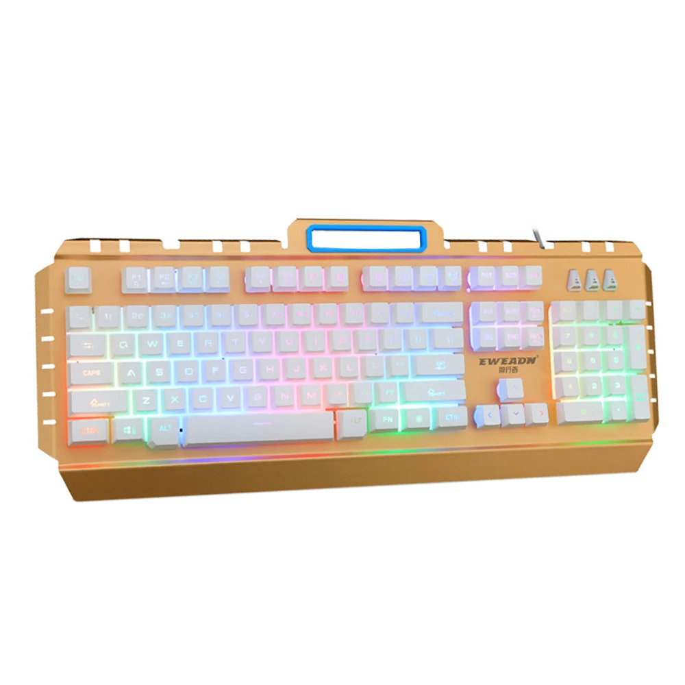 Elisona LED Backlight 104 Key USB Wired Mechanical Feel Gaming Gamer Keyboard Keypad Key Board Pad