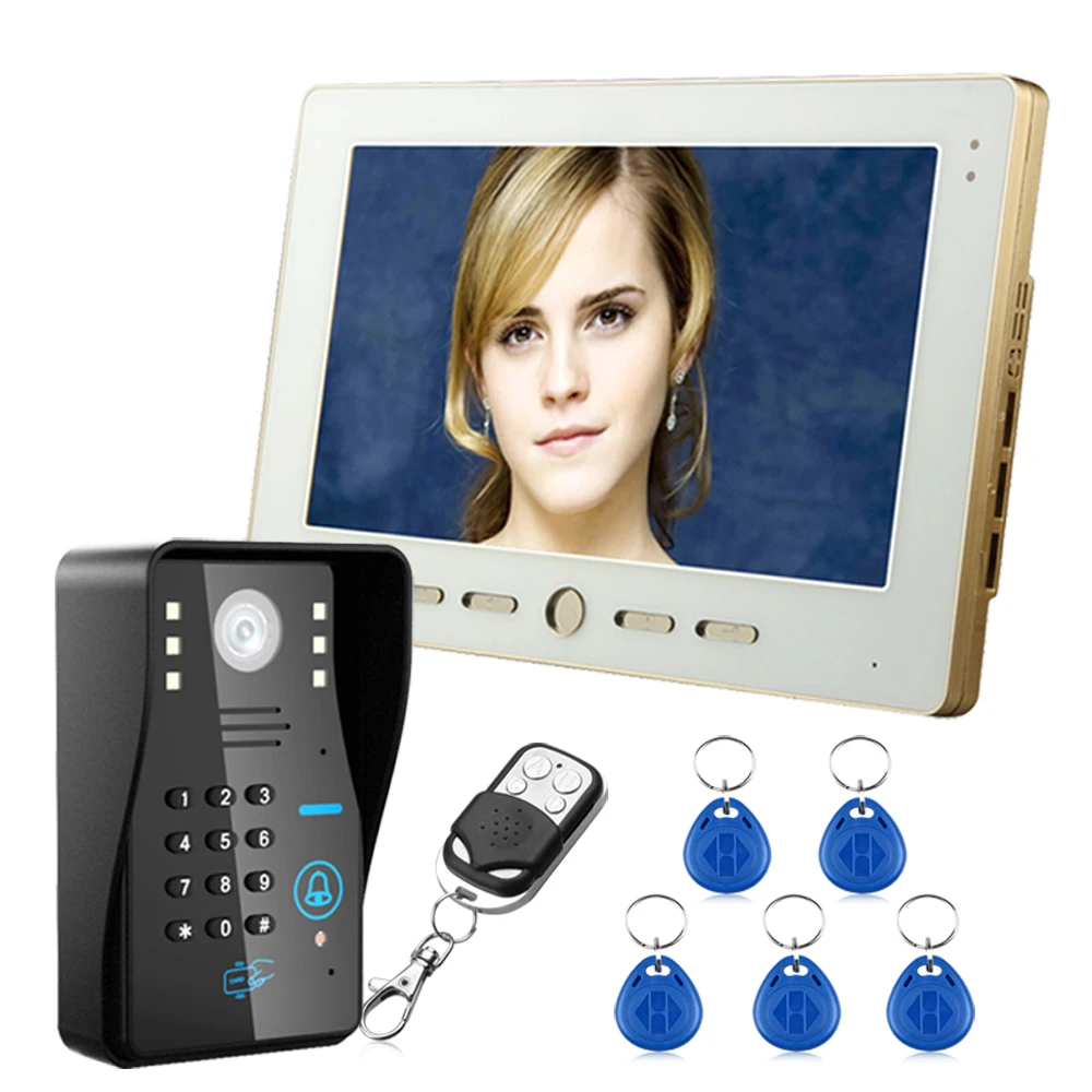 10" TFT RFID Password Video Door Phone Doorbell System With IR