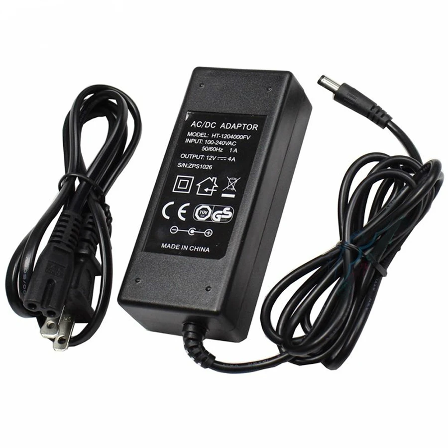 Универсальный адаптер питания 12 V 4A AC 110V 240V 220V к DC светодиодный преобразователь