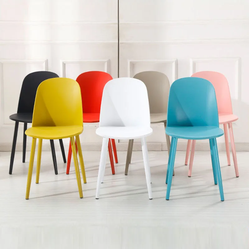 Nordic Design Creative Casual Coffee Shop Furniture Dining Chair Office Plastic Minimalist Bedroom Study Comfortable Back Chair