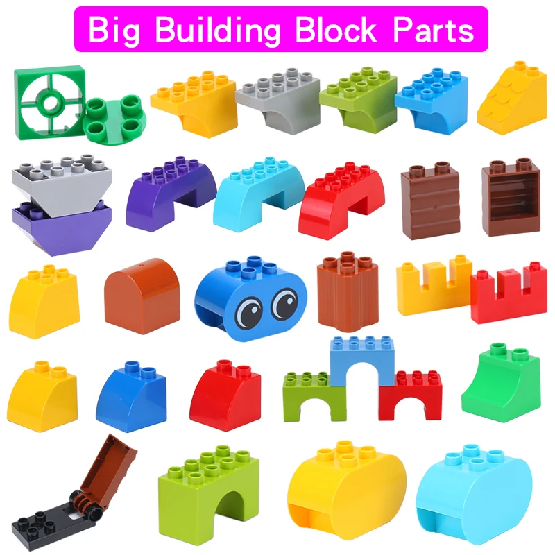 

Large Particles DIY Assemble Big Building Blocks Compatible with Duploed Base Special Pasts Accessories Education Toys For Kid