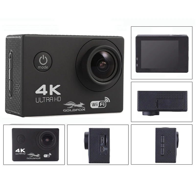 Goldfox 16MP 4K Wifi Action Camera 170D Wide Lens 30M Underwater Camera Go Waterproof Pro Sport DV Bike Helmet Cam