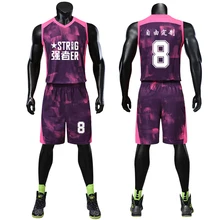 Принт мужчин Баскетбол Майки комплект пустой возврат команда спортивный набор Баскетбол тренировочные костюмы женский баскетбольный трикотажный униформа