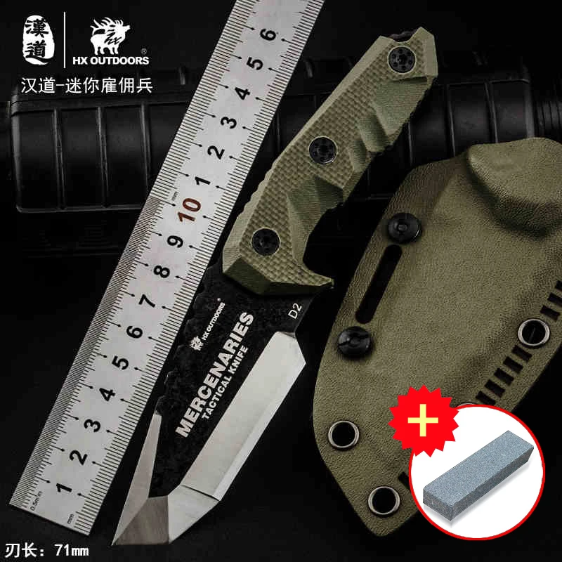 

HX OUTDOORS Mini mercenaries high hardness tactical straight knife field survival knife, outdoor knife collection knife