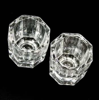 

2 Pcs Crystal Glass Dappen Clear Nail Art Craft Tools Arcylic Set