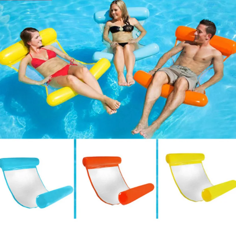  New Inflatable Pool Float Bed 125cm*70cm Water Inflatable Lounge Chair Float Swimming Float Hammock