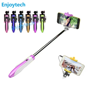 

New arrival mini wired selfie stick 20cm-68cm extendable monopod for iphone5 6/6s samsung huawei xiaomi meizu 4-6inch phones