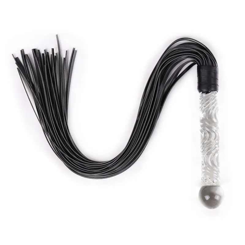 Fetish BDSM Sex Toy for Couples PU Leather Whip with Pyrex Glass Anal Plug Adult Slave Flogger Game Tool Erotic Dildo Sextoy | Красота и