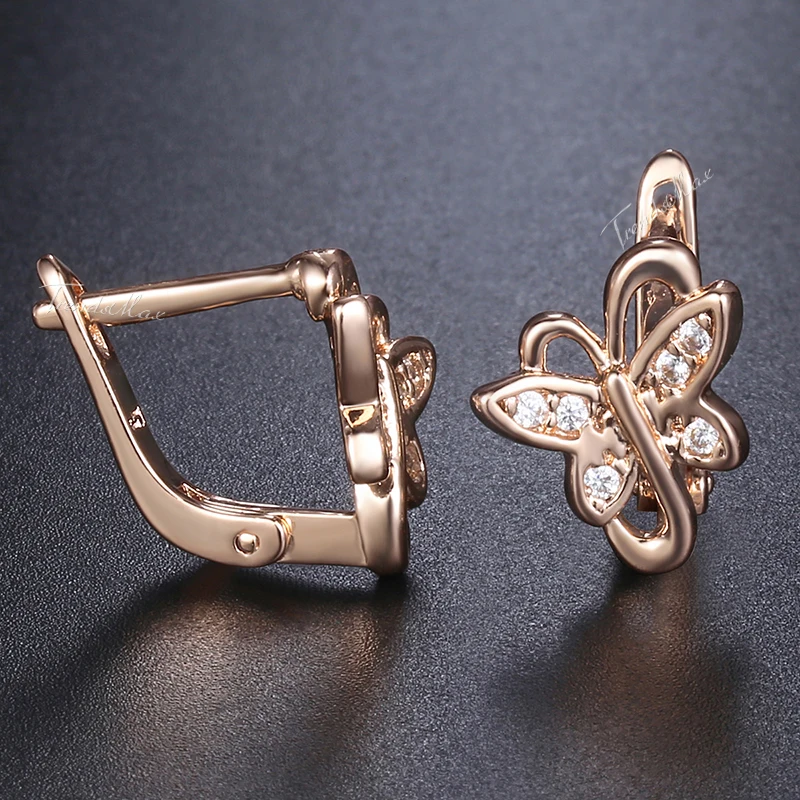 Женская Smart серьги Femme бабочки 585 Rose Gold Filled Модные украшения GE125|earrings butterfly|earrings