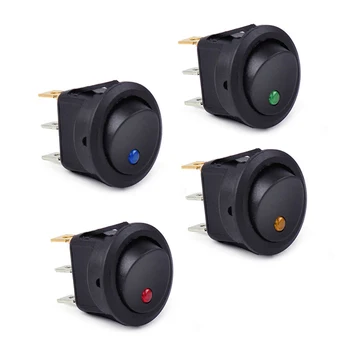 

4pcs Waterproof Car LED Light Toggle Switch ON/OFF Car 12 V Round Rocker LED Light Toggle Switches Accessories