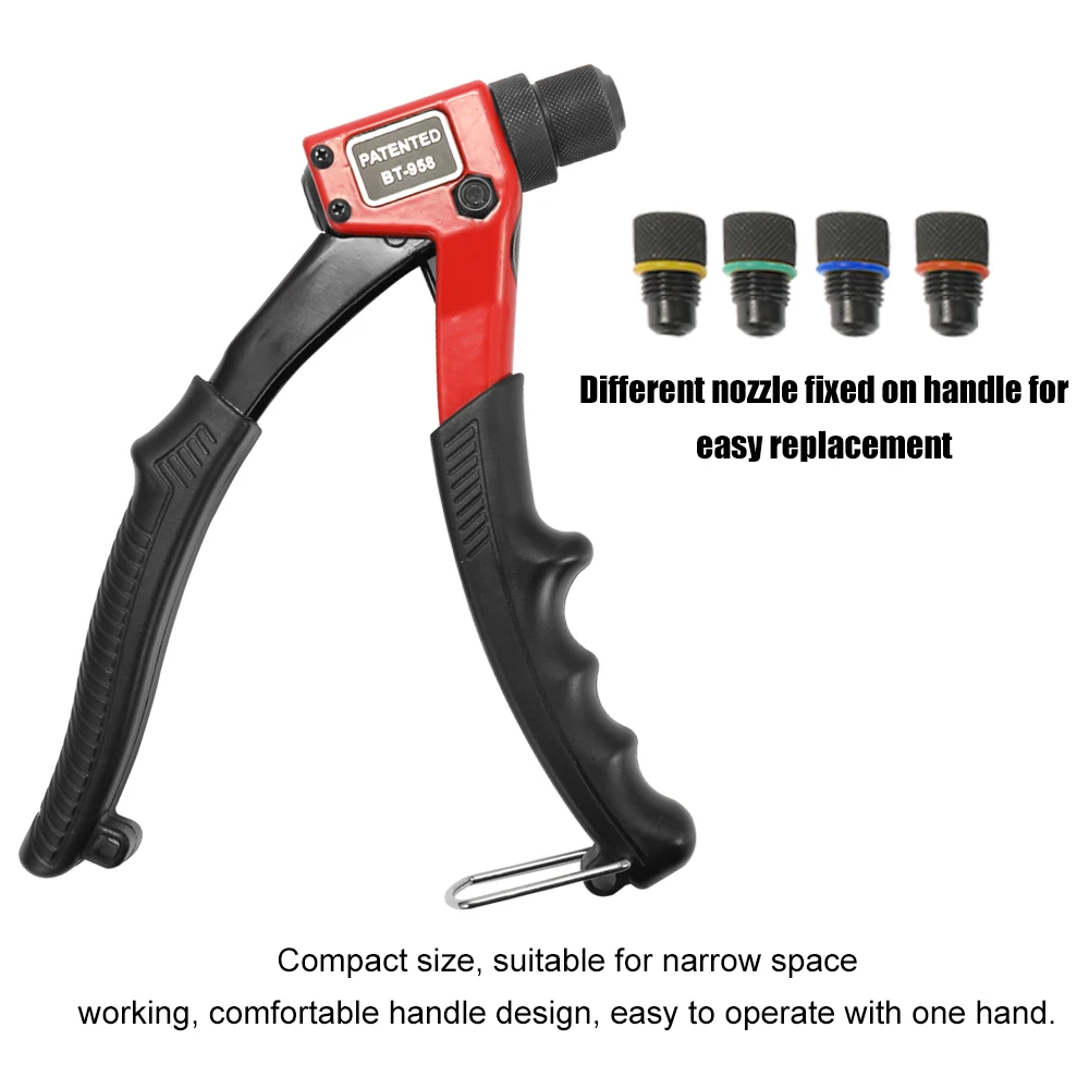 

8inches Riveter Gun 200MM Single Hand Blind Riveter Manual Riveting Tool Hand Rivets Gun Riveter Guns For Narrow Space Working