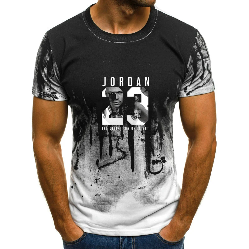 Новинка, летняя популярная мужская футболка Jordan 23, мужские камуфляжные футболки с круглым вырезом и модным принтом, 23 хип-хоп футболки, мужская одежда, повседневный Топ