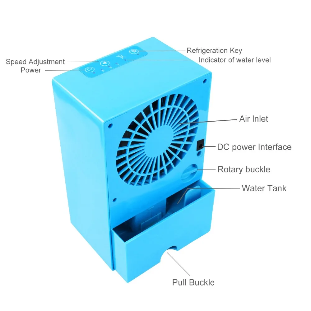Настольный мини-кондиционер, вентилятор, увлажнитель воздуха, увлажняющее устройство, портативный небольшой кондиционер, вентиляторы, портативный сильный ветер