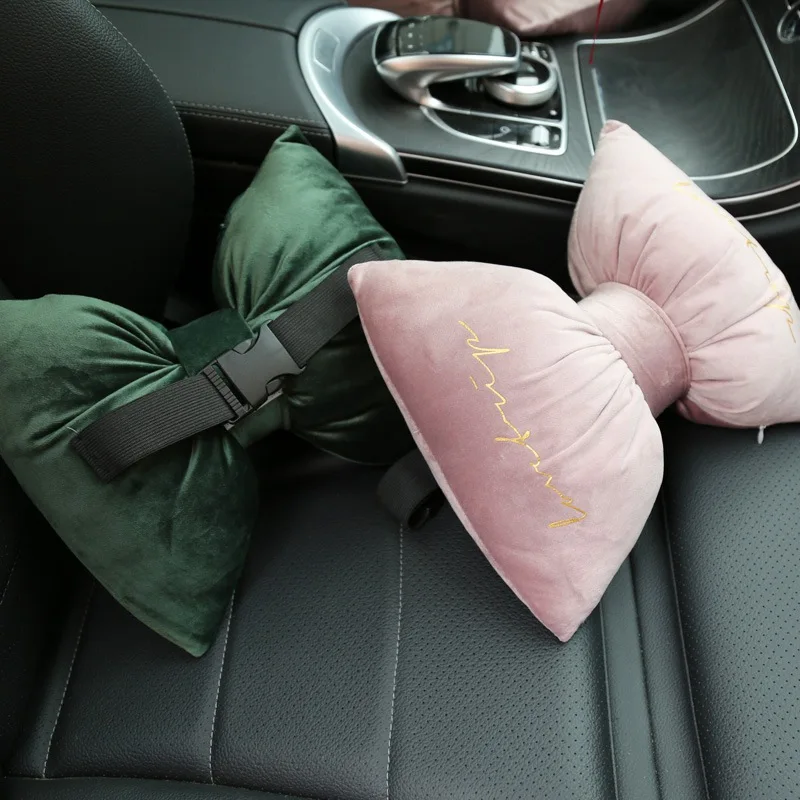 Подголовник автомобиля подушка для шеи мягкая бархатная бронзовая Бабочка Мягкая Плюшевая декоративная подушка для подушки офис Талия Подушка съемные моющиеся