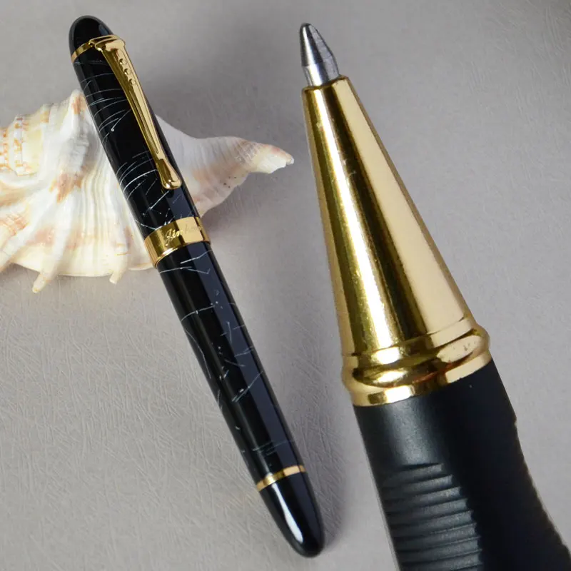 JINHAO X450 серый мрамор и золотой РОЛИК ручка Фиолетовый Синий Розовый Красный коралл белый зеленый черный 21 цветов для выбора JINHAO 450 - Цвет: pen as picture show