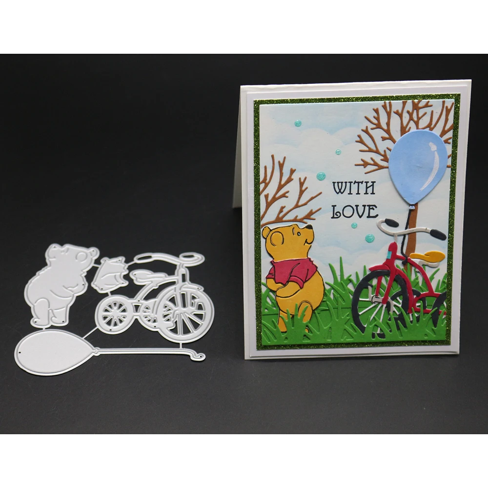 Bear and Bike Stencils Metal Cutting Dies New 2019 for Craft Scrapbooking Album Card Making Embossing Die Decor Stamps | Дом и сад