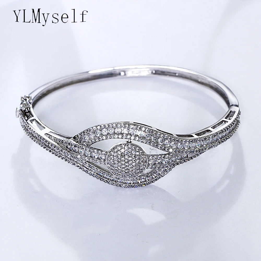 6.1cm diameter Charming Bracelets & Bangles white stones jewelry aaa
