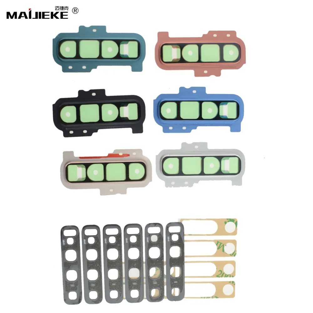 

1 Set S10 Rear Camera Glass Lens Cover+Frame Holder with adhesive For Samsung Galalxy S10 Plus S10+Back Camera Glass Bezel Frame