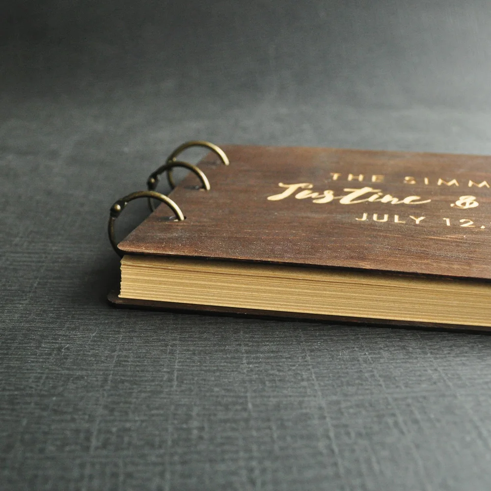 Comprar Libro de invitados personalizado libro de invitados de boda rústico madera personalizado grabado libro de invitados álbum de boda regalo para pareja