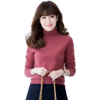 

zocept Women Turtleneck Sweaters Autumn Winter Cashmere Knitted Sweaters and Pullovers Women Solid Color Soft Warm Pullovers