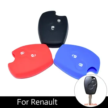 

ATOBABI 2 Buttons Silicone Car Key Case For Renault Clio Scenic Megane Duster Sandero Captur Twingo Modus Key KeyChain Styling
